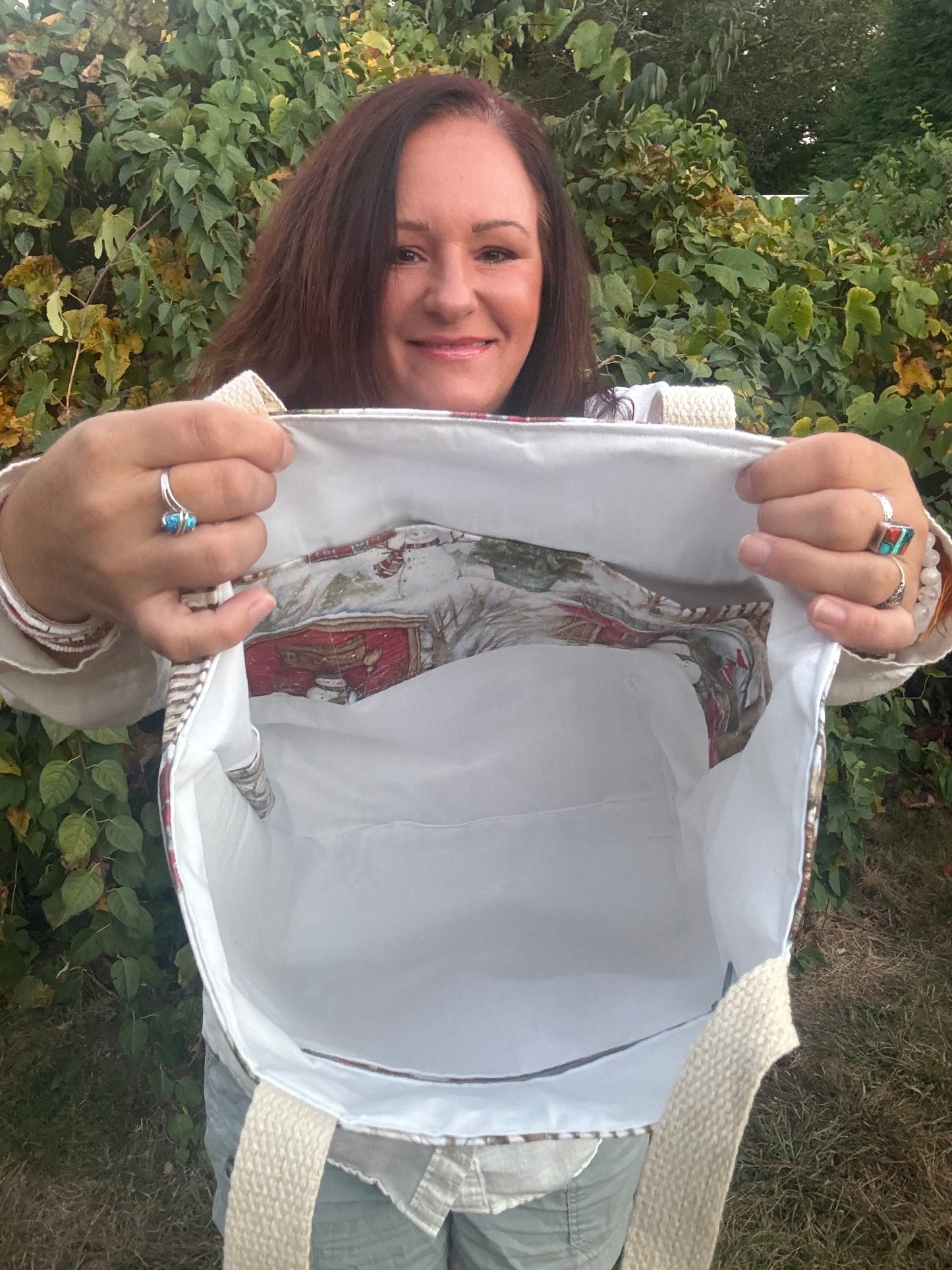 Christmas Snowman Tote Bag