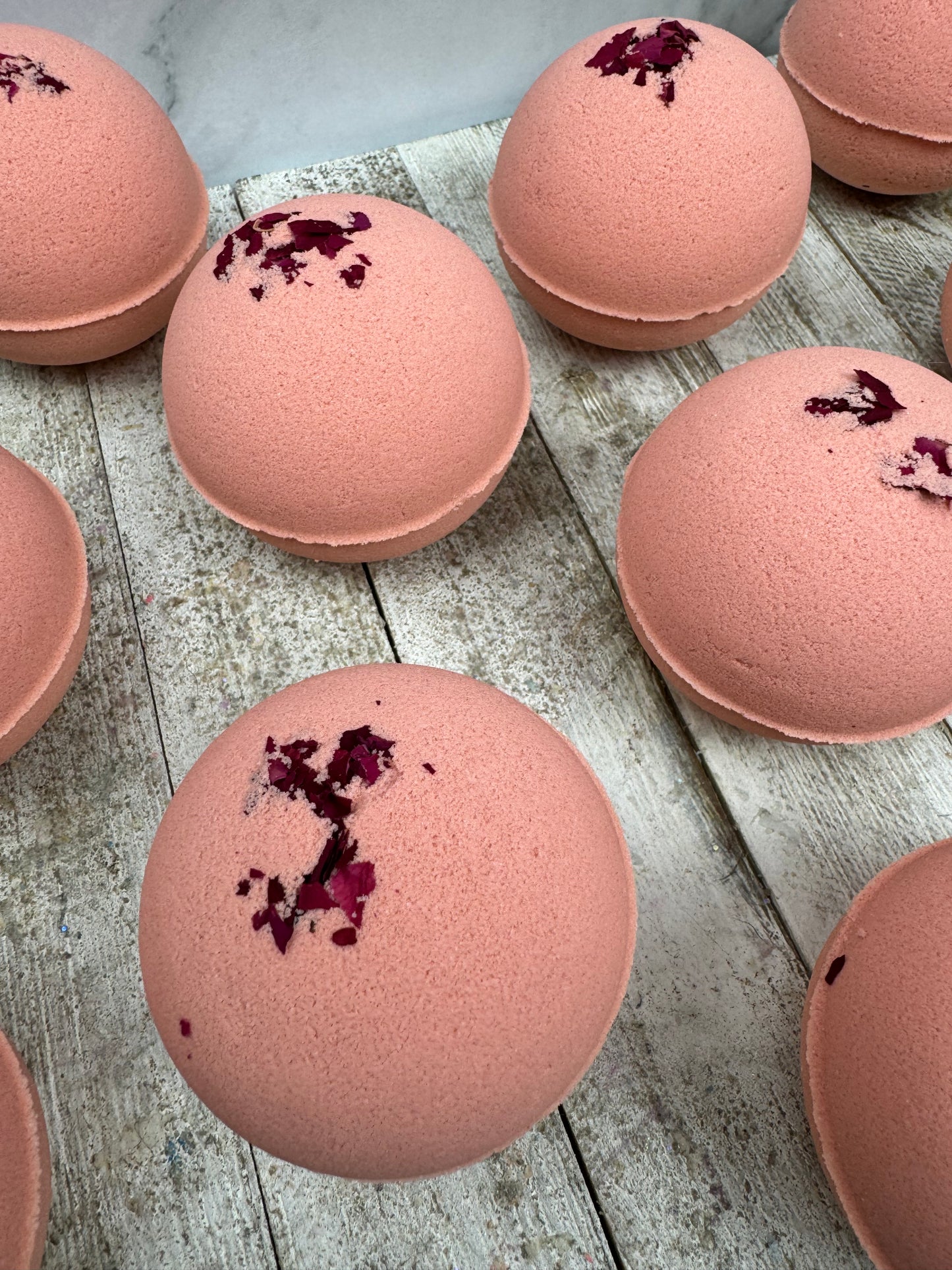 Rose Gold Bath Bomb with rose botanicals