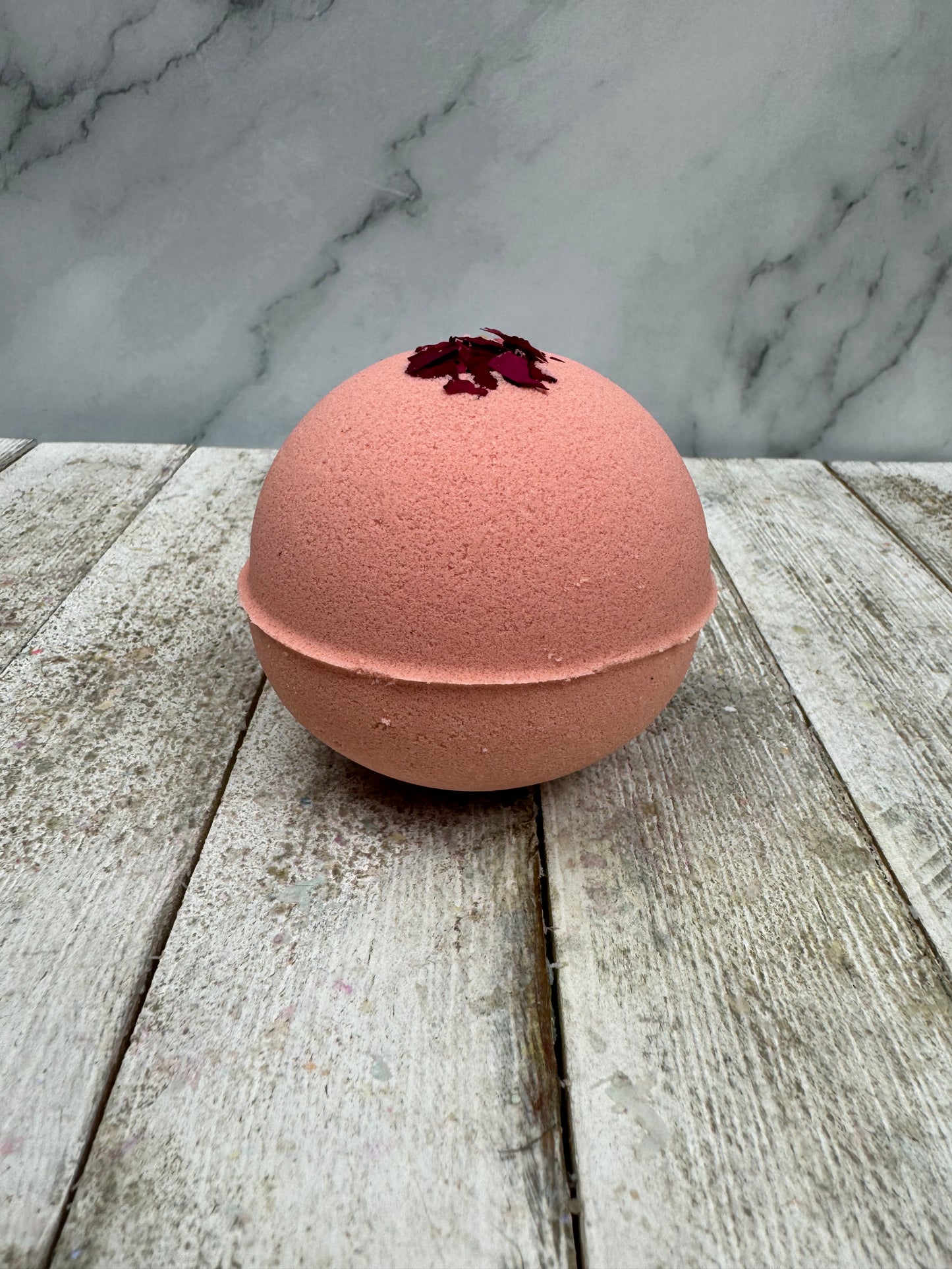 Rose Gold Bath Bomb with rose botanicals