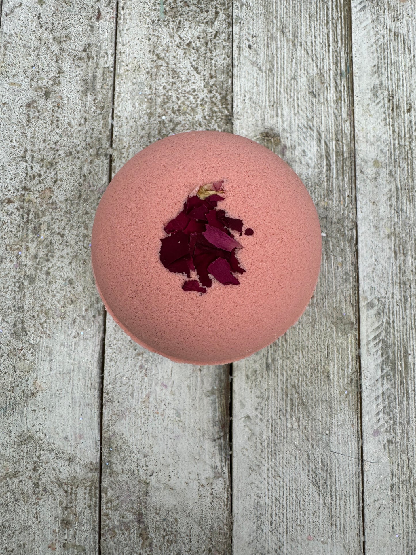 Rose Gold Bath Bomb with rose botanicals