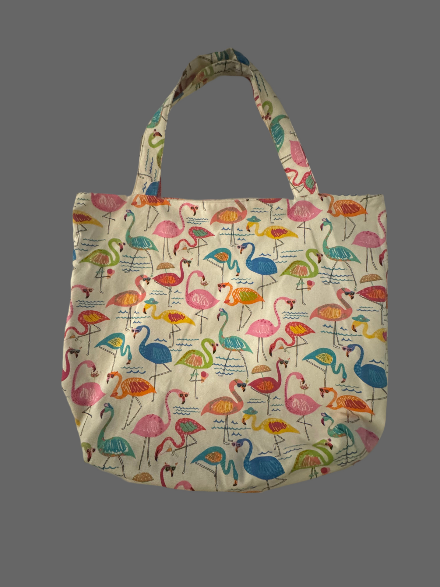 Flamingo Beach Bag with inside lining and pockets