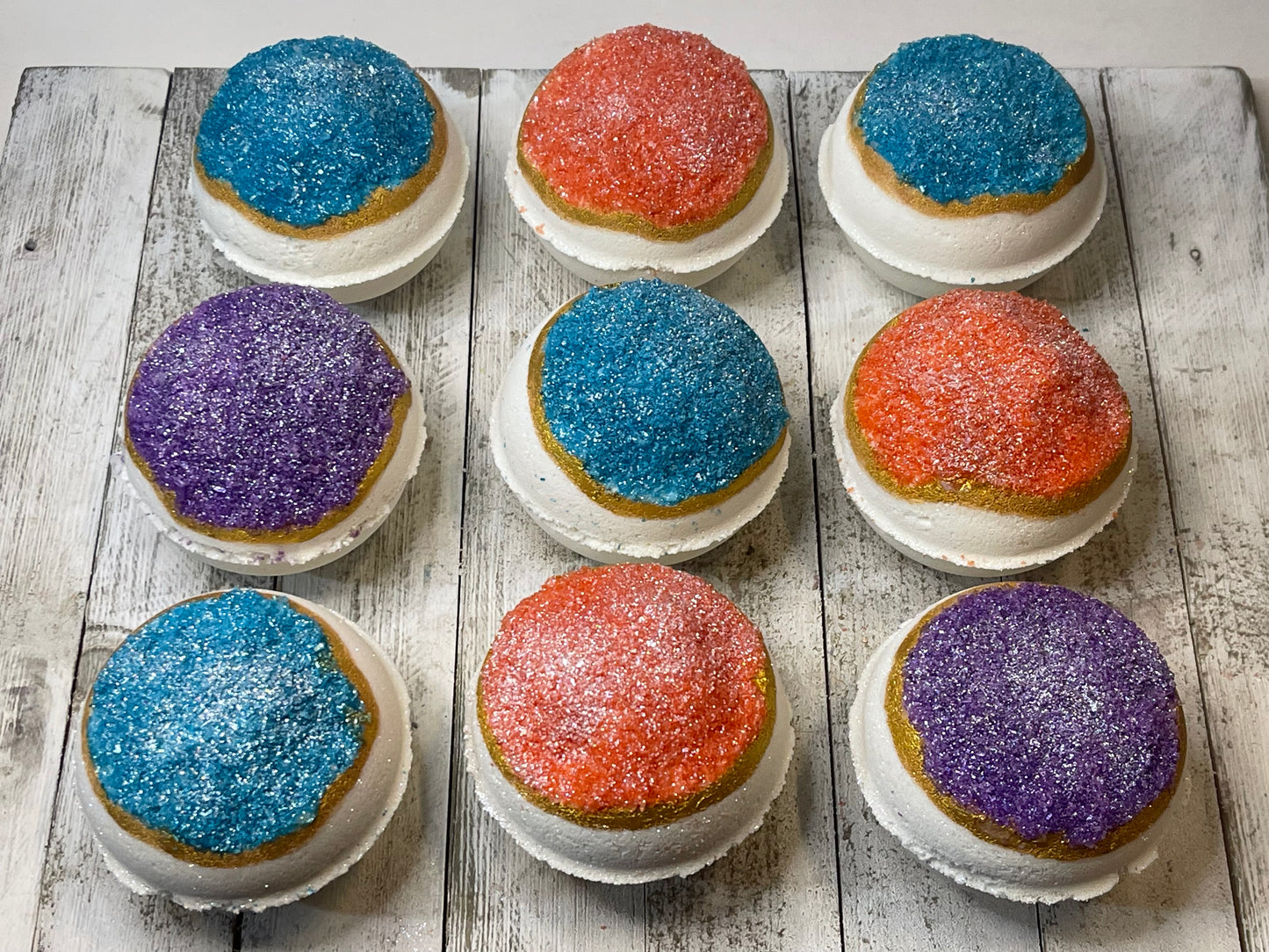 These are made in small batches and are hand molded. There is only a couple of each color of orange, blue, and purple. The one that will be sent out will be a surprise unless customer asks for a specific color.