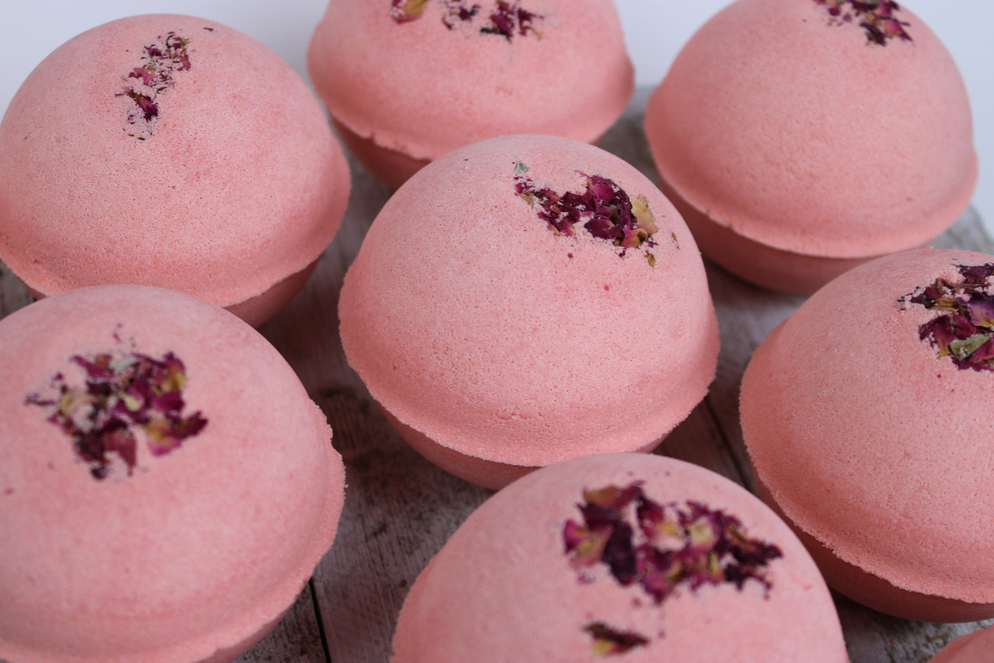 Rose Gold Bath Bomb with rose botanicals