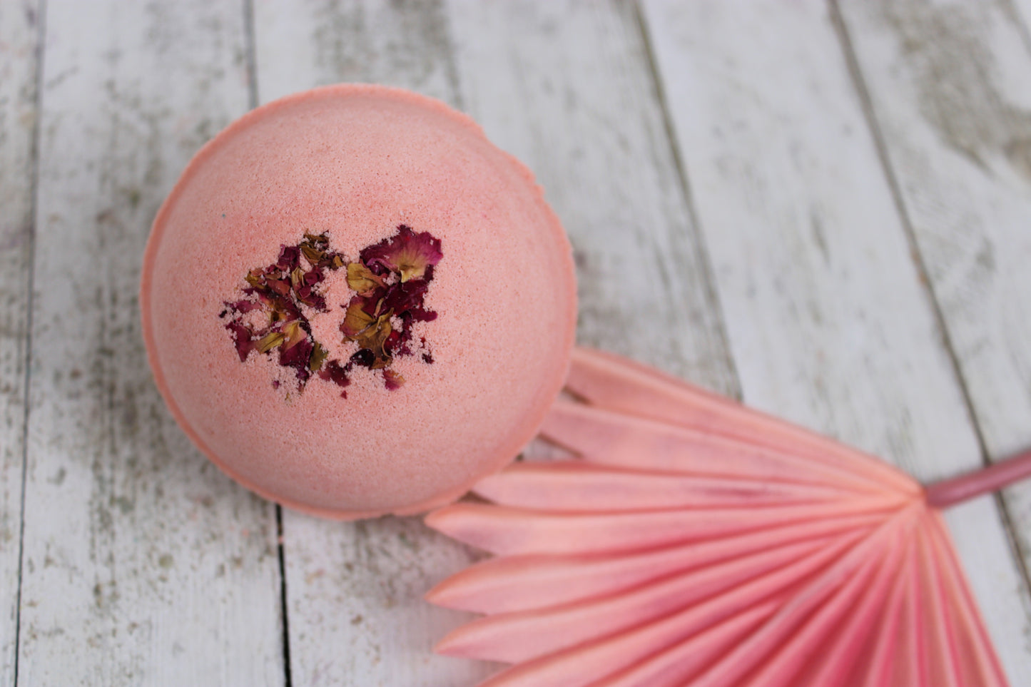 Rose Gold Bath Bomb with rose botanicals