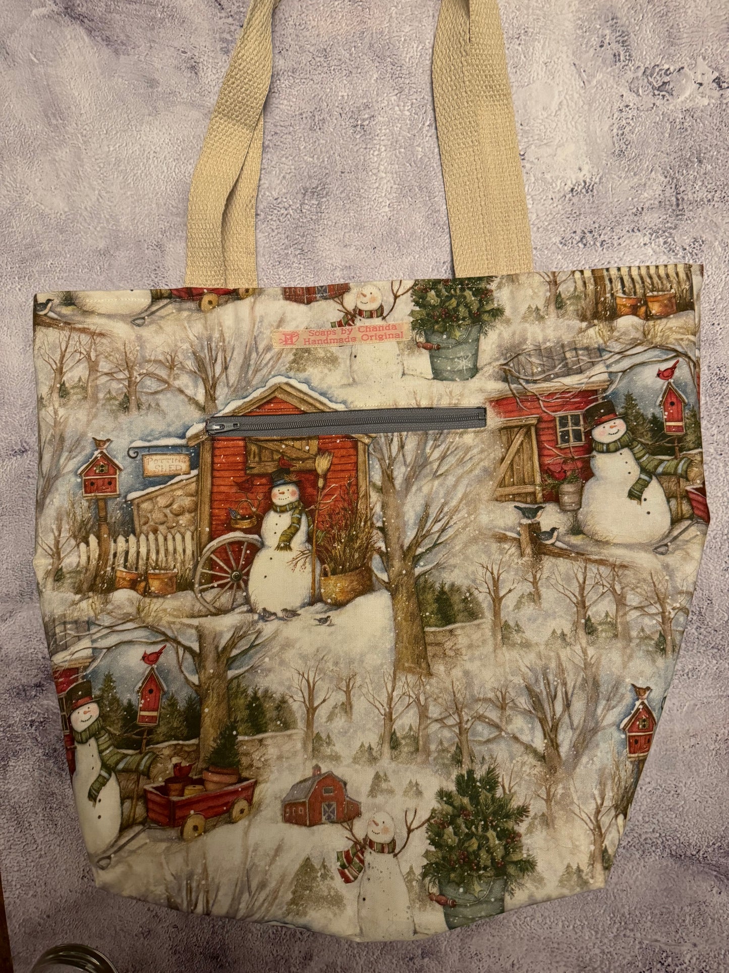 Christmas Snowman Tote Bag