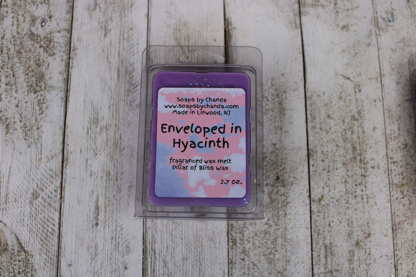 Enveloped in Hyacinth Wax Melt, Hyacinth Purple Wax Melt with glitter