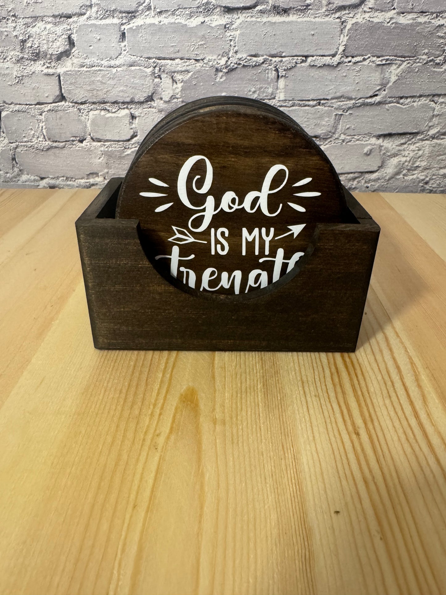Religious Wood Coasters/set of 6/coaster set/spiritual wood coaster set